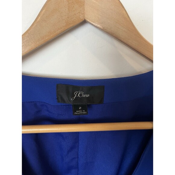 J Crew Blue 365 Crepe 3/4 Sleeve Knee Length Wrap Dress Size 2 - Picture 7 of 11